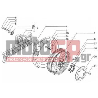 PIAGGIO - BEVERLY 125 < 2005 - Frame - rear wheel - 597337 - Λάστιχο πίσω (Pirelli) 140/70-16
