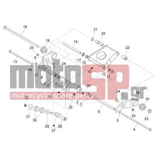 PIAGGIO - X10 500 4T 4V I.E. E3 2013 - Suspension - rocking arm - 56127R - ΔΑΚΤΥΛΙΔΙ ΑΞΟΝΑ N.M + GT+X8 (ΡΟΥΛ ΜΑΚΑΡ)