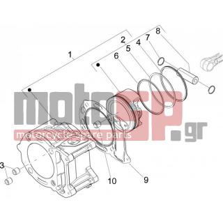 PIAGGIO - X7 125 IE EURO 3 2009 - Engine/Transmission - Complex cylinder-piston-pin - 875114 - ΦΛΑΝΤΖΑ ΚΥΛΙΝΔΡΟΥ SCOOTER 125300 0,8mm