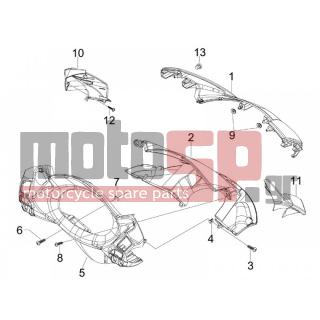 PIAGGIO - X7 250 IE EURO 3 2008 - Body Parts - COVER steering - 270793 - ΒΙΔΑ D3,8x16