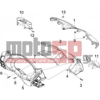PIAGGIO - X7 300 IE EURO 3 2009 - Body Parts - COVER steering - 254485 - ΑΣΦΑΛΕΙΑ ΜΕΓΑΛΗ (6Χ100 MM)