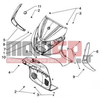 PIAGGIO - BEVERLY 125 < 2005 - Body Parts - Apron-dome wheel - 258249 - ΒΙΔΑ M4,2x19 (ΛΑΜΑΡΙΝΟΒΙΔΑ)