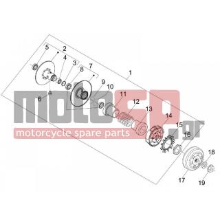 PIAGGIO - BEVERLY 300 IE TOURER E3 2009 - Engine/Transmission - drifting pulley - 82753R - ΡΟΥΛΕΜΑΝ 6903-RS ΚΟΜΠΛΕΡ 125300 4Τ