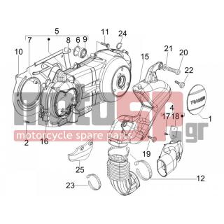 PIAGGIO - X8 150 STREET EURO 2 2006 - Engine/Transmission - COVER sump - the sump Cooling - 845395 - ΔΙΑΦΡΑΓΜΑ ΑΕΡΟΣ FLY 125/150 4T