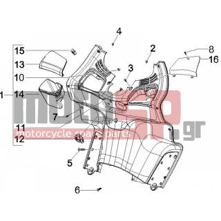 PIAGGIO - X8 200 2005 - Body Parts - Storage Front - Extension mask - 575249 - ΒΙΔΑ M6x22 ΜΕ ΑΠΟΣΤΑΤΗ