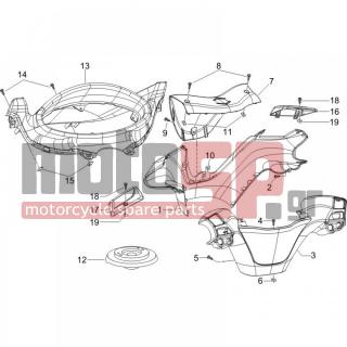 PIAGGIO - X8 250 IE 2005 - Body Parts - COVER steering - 270793 - ΒΙΔΑ D3,8x16