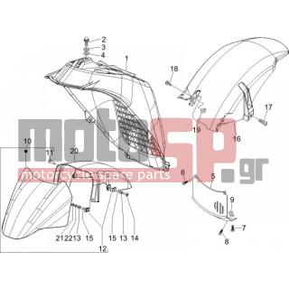 PIAGGIO - X8 250 IE 2005 - Body Parts - Apron radiator - Feather - 434541 - ΒΙΔΑ M6X16 SCOOTER CL10,9