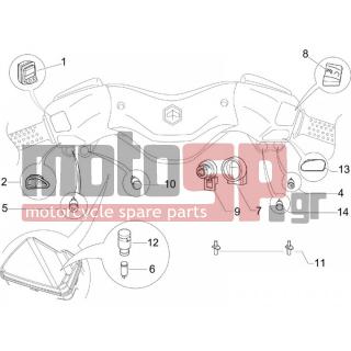 PIAGGIO - X8 400 IE EURO 3 2006 - Frame - Switches - 582951 - ΔΙΑΚΟΠΤΗΣ ΚΕΝΤΡΙΚΟΣ SCOOTER 125<>500