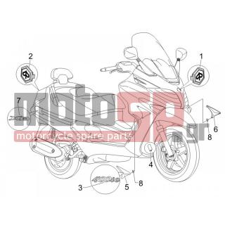 PIAGGIO - X8 400 IE EURO 3 2006 - Body Parts - Signs and stickers - 622017 - ΣΗΜΑ ΠΥΡΟΥΝΙΟΥ Χ8