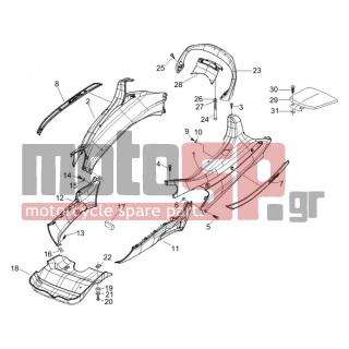 PIAGGIO - X8 400 IE EURO 3 2007 - Body Parts - Side skirts - Spoiler - 62030000F2 - ΚΑΠΑΚΙ ΠΙΣΩ ΣΕΛΑΣ Χ8 738/A
