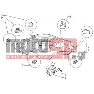 PIAGGIO - X9 125 EVOLUTION < 2005 - Electrical - Electrical devices - horn - 293550 - Κουμπί κόρνας