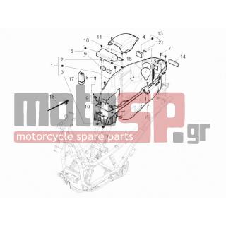 PIAGGIO - BEVERLY 300 RST 4T 4V IE E3 2013 - Body Parts - bucket seat - 830056 - ΠΛΑΚΑΚΙ