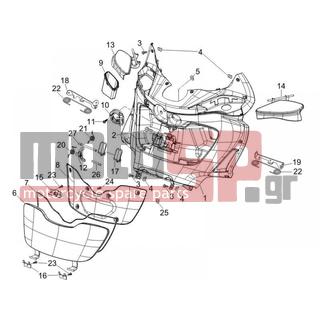 PIAGGIO - X9 125 EVOLUTION EURO 3 2007 - Body Parts - Storage Front - Extension mask - 258249 - ΒΙΔΑ M4,2x19 (ΛΑΜΑΡΙΝΟΒΙΔΑ)