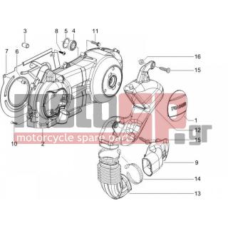 PIAGGIO - X9 250 EVOLUTION  2006 - Engine/Transmission - COVER sump - the sump Cooling - 834266 - ΔΙΑΦΡΑΓΜΑ ΑΕΡΟΣ GT 200-X8