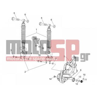 PIAGGIO - X9 500 EVOLUTION ABS 2007 - Suspension - Place BACK - Shock absorber - 82545R - ΡΟΥΛΕΜΑΝ ΠΙΣΩ ΤΡΟΧΟΥ SCOOTER (17X47X14)
