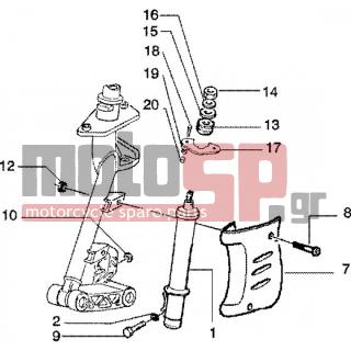 PIAGGIO - ZIP 125 4T < 2005 - Suspension - Cover Shock absorber FRONT - 216209 - ΤΑΠΑ