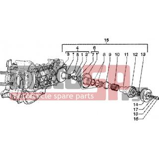 PIAGGIO - ZIP 125 4T < 2005 - Engine/Transmission - driven pulley - CM144005 - Centrifugal clutch assembly