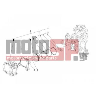 PIAGGIO - BEVERLY 350 4T 4V IE E3 SPORT TOURING 2014 - Engine/Transmission - Complex cylinder-piston-pin - B018887 - ΦΛΑΝΤΖΑ ΚΥΛΙΝΔΡΟΥ SCOOTER 350 0,3mm