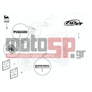 PIAGGIO - ZIP 50 2T 2013 - Body Parts - Signs and stickers - 620944 - ΣΗΜΑ PIAGGIO ΠΟΔΙΑΣ ΖΙΡ100-TRACK/TER 400
