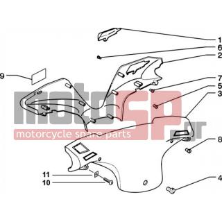 PIAGGIO - ZIP 50 4T < 2005 - Frame - handlebar covers - 59931700A3 - ΚΑΠΑΚΙ ΤΙΜ ΖΙΡ 50 4T-CAT-ΜY.03 ΜΠΛΕ 280