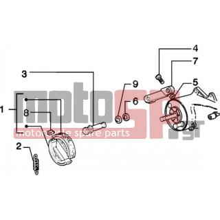 PIAGGIO - ZIP 50 4T < 2005 - Πλαίσιο - brake lever - 2736235 - Ζεύγος σιαγόνων φρένου
