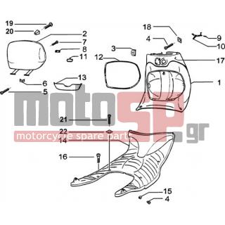 PIAGGIO - ZIP 50 4T < 2005 - Body Parts - Top box front-sill - 57539500G7 - ΝΤΟΥΛΑΠΙ ΖΙΡ CAT-4Τ ΑΝΘΡΑΚΙ