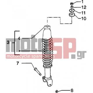 PIAGGIO - ZIP 50 CATALYZED < 2005 - Suspension - rear shock absorber - 16408 - Ροδέλα ελαστική 13,75x8,15x4,5