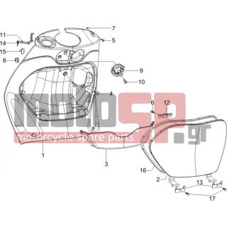 PIAGGIO - ZIP 50 SP EURO 2 2013 - Body Parts - Storage Front - Extension mask - 257614 - ΛΑΜΑΚΙ ΝΤΟΥΛ BEVERLY/VESPA GT 200