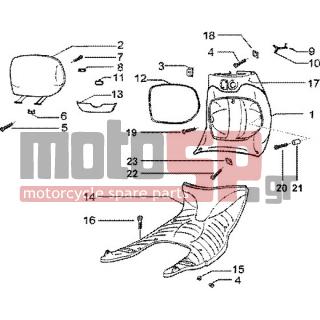 PIAGGIO - ZIP SP 50 < 2005 - Body Parts - Top box front-sill - 257614 - ΛΑΜΑΚΙ ΝΤΟΥΛ BEVERLY/VESPA GT 200