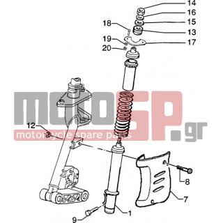 PIAGGIO - ZIP SP 50 H2O < 2005 - Αναρτήσεις - Cover Shock absorber FRONT - 12535 - Ροδέλα