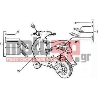 PIAGGIO - ZIP SP 50 H2O < 2005 - Electrical - Lamp front and back - 494987 - ΚΡΥΣΤ ΜΠΡ ΦΛΑΣ ΑΡ ΖΙΡ CAT
