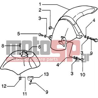 PIAGGIO - ZIP SP 50 H2O < 2005 - Body Parts - Fender front and back - 5973490090 - ΦΤΕΡΟ ΜΠΡΟΣ ΖΙΡ SP Mo01 ΜΑΥΡΟ 94