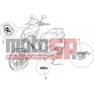 PIAGGIO - BEVERLY 400 IE E3 2007 - Body Parts - Signs and stickers - 624714 - ΣΗΜΑ ΠΟΔΙΑΣ 