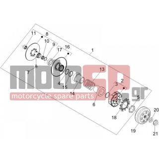 Vespa - GT 250 IE 60° E3 2006 - Engine/Transmission - drifting pulley - 82753R - ΡΟΥΛΕΜΑΝ 6903-RS ΚΟΜΠΛΕΡ 125300 4Τ