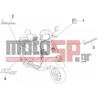 Vespa - GT 250 IE 60° E3 2006 - Body Parts - Signs and stickers - 652974 - ΣΗΜΑ VESPA 