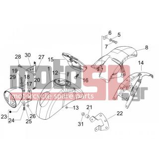 Vespa - GT 250 IE 60° E3 2006 - Body Parts - Apron radiator - Feather - 259348 - ΒΙΔΑ M 6X18 mm ΜΕ ΑΠΟΣΤΑΤΗ