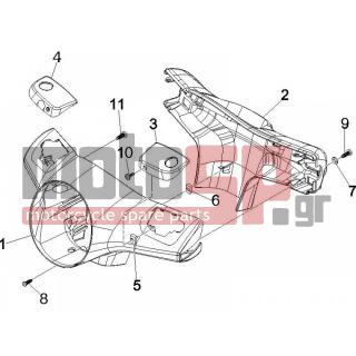 Vespa - GTS 250 ABS 2007 - Body Parts - COVER steering - 62344700F2 - ΚΑΠΑΚΙ ΤΙΜ ΕΣ VESPA GTS ΓΚΡΙ EXCAL 738