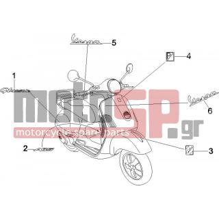 Vespa - GTS 250 ABS 2009 - Body Parts - Signs and stickers - 623319 - ΑΥΤ/ΤΟ ΠΟΥΛΑΔΑΣ VESPA 