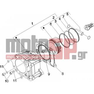 Vespa - GTS 250 ABS 2009 - Engine/Transmission - Complex cylinder-piston-pin - 875112 - ΦΛΑΝΤΖΑ ΚΥΛΙΝΔΡΟΥ SCOOTER 125300 0,4mm