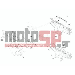 Vespa - GTS 300 IE 2014 - Body Parts - COVER steering - 621914 - ΒΙΔΑ M4X12