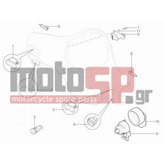 Vespa - GTS 300 IE SUPER SPORT 2011 - Electrical - Switchgear - Switches - Buttons - Switches - 297498 - ΒΙΔΑ M3x12