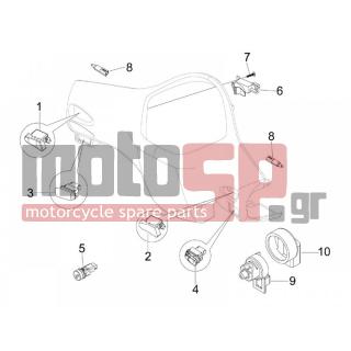 Vespa - GTS 300 IE TOURING 2012 - Electrical - Switchgear - Switches - Buttons - Switches - 584599 - ΔΙΑΚΟΠΤΗΣ RUN-OFF VESPA GT-GTS-LX-S
