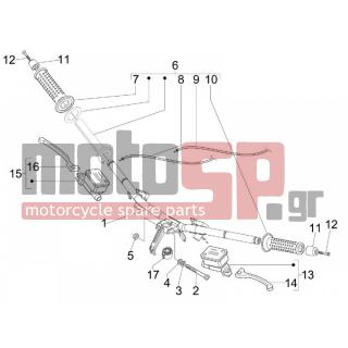 Vespa - GTS 300 IE TOURING 2011 - Frame - Wheel - brake Antliases - 497042 - ΜΑΝΕΤΑ ΑΡ/ΔΕ RUN VX/R-ST-V.GT-MED ΧΡΩΜ ±