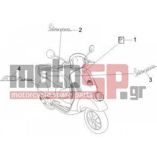 Vespa - GTV 250 IE 2009 - Body Parts - Signs and stickers - 576464 - ΣΗΜΑ Φ ΜΟΥΤΣ ARC M2001/ET4 150 4T/GT 200