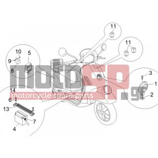 Vespa - GTV 250 IE 2009 - Ηλεκτρικά - Relay - Battery - Horn - 434541 - ΒΙΔΑ M6X16 SCOOTER CL10,9