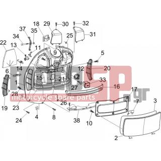 Vespa - GTV 250 IE 2008 - Body Parts - Storage Front - Extension mask - 575249 - ΒΙΔΑ M6x22 ΜΕ ΑΠΟΣΤΑΤΗ