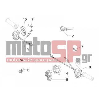 Vespa - GTV 250 IE NAVY 2007 - Electrical - Switchgear - Switches - Buttons - Switches - 582951 - ΔΙΑΚΟΠΤΗΣ ΚΕΝΤΡΙΚΟΣ SCOOTER 125<>500