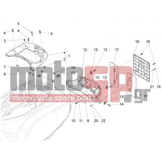 Vespa - LX 125 4T 3V IE 2012 - Body Parts - Aprons back - mudguard - CM179302 - ΒΙΔΑ TORX M6x22