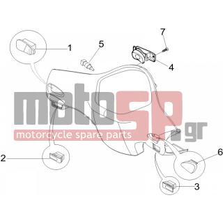 Vespa - LX 125 4T E3 2006 - Electrical - Switchgear - Switches - Buttons - Switches - 583575 - ΒΑΛΒΙΔΑ ΜΑΝ ΣΤΟΠ-ΜΙΖΑ SCOOTER (ΠΡΙΖΑ)