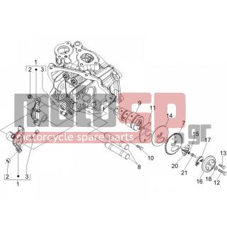 Vespa - LX 125 4T E3 2008 - Engine/Transmission - Complex rocker (rocker arms) - 414838 - ΒΙΔΑ M6x35